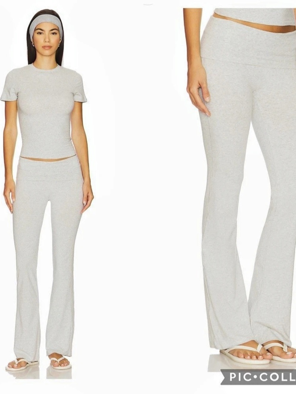 SKIMS Soft Lounge Foldover Pant Flare Pant in Gray Size Large NWT size S